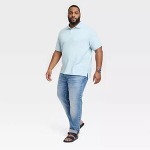 🆕👕Loring Short Sleeve Collared‎ Polo Shirt - Soft Blue